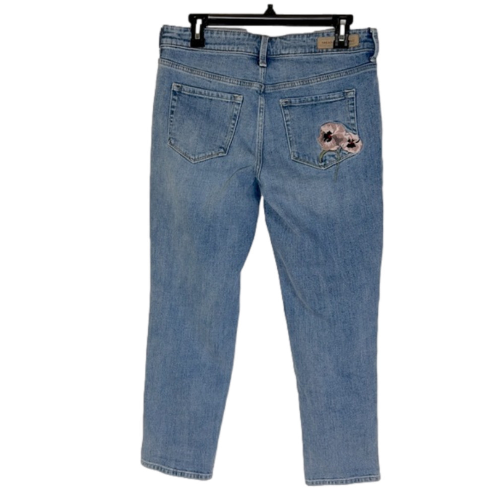 TREASURE & Bond Grant Mid Rise Ankle Boyfriend Jeans w/Floral Embroidery- Sz 28